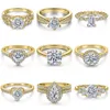 Custom Gold Ring Sets 10K 14K 18K Gold Jewelry Non Fading Promise Wedding Rings for Women