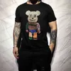 Men's T-Shirts High-Quality New Shirt Hot Cartoon Rhinestone Men's T-shirt Bottoming S-hirt Summer Round Neck Short-Sleeved Casual Top T240117