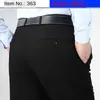 Pantaloni da uomo a doppia piega a vita alta Pantaloni dritti da ufficio larghi da ufficio per uomo Nero Grigio Taglia grande 40 42 44 240117