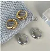 Boucles d'oreilles en or pour femmes Designer demi-lune sphère épaisse grosse tige dames en acier inoxydable boucle d'oreille en argent 925 accessoires de bijoux 8RC9