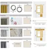 Modern Linen Tulle Curtain Window Screening Drapes For Living Room Gold Plaid Sheer Voile Gardiner för kök Blind Home Decor 240117