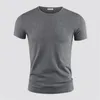 Heren T-shirt Pure Kleur V-kraag Korte mouwen Tops Tees Heren T-shirt Zwarte Panty Man T-shirts Fitness Voor Mannelijke Kleding TDX01 240116