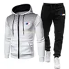 Tracksuits masculinos 2021 moda outono inverno calças com capuz pulôver de duas peças jogging terno M-3XL algodão pista campo esportes