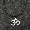 Pendant Necklaces 10pcs/Lot Durable Black Faux Leather Yoga Om Pendants Cord Choker Budda Ohm HJ26