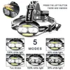 Motion Sensor Headlamp Headlight COB Head Lamp USB Rechargeable Waterproof Infrared Induction Flashligh Fishing Camping 240117