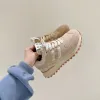 Ny 2024 Casual Gift Kid Shoe Fur Boot Baby Trainer Platform Run Sneaker Top Quality Outdoor Travel Boy Spring Walk Football Tennis Shoes Storlek 26-3 S