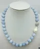 Pendants Fine 12mm Blue Aquamarine Round Beads & White Freshwater Cultured Pearl Pendant Necklace 18 Inch Jewelry Gifts For Women
