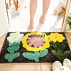 Tapis floqués tapis doux pour salon fleur imprimé salon chambre chaise tapis toilette bain décorer porte antidérapante bain Matvaiduryd