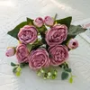 Faux blommor grönare hennessy peony simation blommor bröllop vardagsrum dekoration bord pografi rekvisita arrangemang falska blommor släpp otf3q