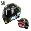 Capacete de motocicleta Agv aberto de rosto inteiro k Capacete de corrida para motocicleta Capa completa antiembaçante Capacete completo Brigada de motocicleta masculina e feminina Capacete de corrida leve H25S