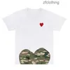 Play Designer Mens T-shirts Children's Embroidered Love Eyes Pure Cotton White Red Heart Short-sleeved Boys and Girls Loose Casual Tshirt Top 759I