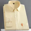 Grande taille S ~ 5XLCasual solide hommes à manches longues chemises 100% coton Oxford lavage coupe régulière chemises habillées boutonnées pour homme 240117