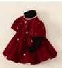 Robe d'automne pour filles, robe rouge perle, robe de princesse pour enfants