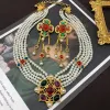 Collier de perles multicouches Vintage, de haute qualité, Style Hepburn, en verre coloré, ras du cou, bijoux de Banquet de mariage pour femmes