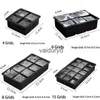 Glassverktyg 4/6/8/15 rutnät Big Ice Tray Mold Box stor matkvalitet Silikon Ice Cube Square Tray Mold Diy Bar Pub Wine Ice Blocks Maker Modelvaiduryd