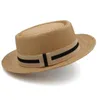 Шляпы с широкими полями большего размера США 7 12 UK XL Мужчины Женщины Классические соломенные шляпы Fedora со свиным пирогом Кепки-трилби Летние канотье Beach Travel7636092