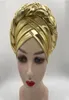 Etniska kläder Afrikanska flätturbaner för kvinnor Auto Gele -ledningar Nigerianska kvinnliga turbanmössor Korsar redo att bära huvudomslag bonn1247292