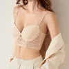 Backless Bra Invisible Bralette Lace Wedding Bras Low Back Underwear Push Up Brassiere Women Seamless Lingerie Sexy Corset BH 240116