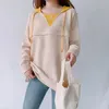 Hooded Lactation Breastfeeding Clothes Maternity Sweater Autumn Spring Wear Long Sleeve Maternity Clothes Nurse Hoodies 9191 240117