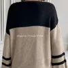 Suéteres de mujer Jersey de cuello redondo Otoño Invierno Nuevo Prendas de punto holgadas e informales con contraste para mujer