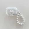 Handyhüllen Einfache Laser-Perlen-Herz-Kopfhörerhülle für AirPods 2 Pro 3 Generation Headset-Ladebox Schutzabdeckung für Air Pods Schlüsselbund YQ240117