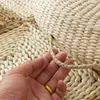 Pillow 40cm Natural Straw Round Pouf Tatami Weave Handmade Floor Japanese Style With Silk Wadding