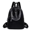 Sacos escolares moda mochila feminina 2024 couro macio grande capacidade estilo coreano casual versátil senhoras saco de viagem