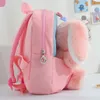 Handtaschen Plüsch 3D Kaninchen Rucksack für Jungen Mädchen Kinder Kinder Schultasche Niedliche Fliege Cartoon Schultaschen Kindergarten Vorschule Babytasche