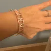 LUER-pulsera personalizada con nombre de letra, brazaletes personalizados, pulseras de acero inoxidable para hombres y mujeres, regalo con letras de cristal 240116