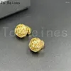 Ohrstecker zu Reines Brand Design Hiphop Punk Metall Twist Knit Ball Ohrring für Frauen Gold Farbe weiblichen Ohrschmuck besondere Weihnachten