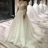 Lace Pearl Wedding Dress Boho Off the Shoulder Simple Vestidos De Noiva 2021 Bridal Gowns For Women Plus Size robe mariee219p