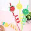 Engångskoppar Straws Toyvian Colored Drinks Drinking Curly för Bar Birthday Wedding Party Decoration 4st