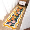 Alfombras Alfombra larga junto a la cama Alfombras con estampado de flores Alfombra antideslizante para el piso de la sala de estar Alfombras para el área de rayas Alfombras suaves para el dormitorio para decoración del hogarvaiduryd