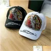 Snapbacks Erkekler için Beyzbol Kapakları Hardy Tiger Head Balık Yaz Nefes Alabası Kamyon Şapkası Pembe Sunvisor Cap Kpop Kadınlar 230621 Drop Deliv Dh1am