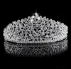 Prata brilhante grande casamento diamante pageant tiaras hairband cristal coroas de noiva para noivas baile pageant jóias de cabelo headpiece8831109