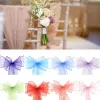 18*275cm Romantic Tulle Bowknot Wedding Chair Covers Sashes Fashion Ribbon Tie Party Event Decorations Chair Belt