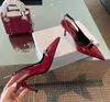 Slingback Women Heels Designer Pumps Czarna skórzana sukienka paty buty palce sandały sandały slingback pompę biały obcas