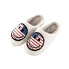 Slippers AD Selling Flag Smilling Plush Women /Men Winter Warm Indoor Couples Slipper Fashion Cozy Cute Shoes