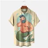 Camicie casual da uomo Camicia estiva per spiaggia hawaiana Modello divertente Stampa manica corta Abbigliamento importato quotidianamente Vacat Dhhz6