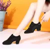 Latin Dance Shoes Woman Salsa Ballroom Dancing Shoes Women Practice Dance Shoes Middle Heel Ladies Modern Jazz Dance Sneakers 240116