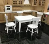 112 Dollhouse Miniature Furniture Wooden Dining Table Chair Model Set Kitchen Doll house decoration Kids Toy Miniature C604 Y200415501961