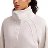 CRZ Yoga Womens Fleece مبطن نصف سحاب من بلوزات القمع عن رقبة طويلة الأكمام ذات الحجم الكبير مع ثقوب الإبهام 240116