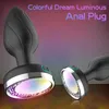 Altri articoli di bellezza per la salute 10 frequenze Butt Plug luce colorata plug anale vibratore massaggio prostatico giocattolo donna uomo gay adulto telecomando senza fili Q240117