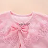 Jackets Lawadka 100%Cotton Baby Coat Girl Bow Lace Princess Baby Coat Newborn Wedding Birthday Party Baby Girls Outerwear Baby Clothes H240508