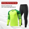 Uniforme da portiere per allenamento da calcio da uomo, uniforme da portiere per bambini, set di pantaloni protettivi in spugna a maniche lunghe 240116