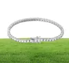 Hiphop One Row 3-5mmcolor Tennis Chain Bracelets for Men 925 Silved Out Moissanite Bracelet Pass Diamond Test6486644