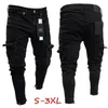 Moda Mens İnce Fit Kentsel Düz Bacak Siyah Pantolon Kot Günlük Kalem Jogger Kargo Pantolon S-3XL 240117