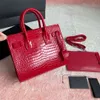 Bolsa de designer Sac de Jour Baby Acordeão Ruched Bolsas clássicas Crocodilo em couro com corpo transversal Mulheres de luxo