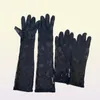 Kadınlar için Siyah Tül Eldivenler Tasarımcı Bayanlar Mektuplar Baskı İşlemeli Dantel Sürüş Mittens Ins Moda İnce Parti Glove4156454