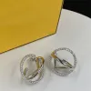 Luksusowy projektant srebrne kolczyki stadnina dla kobiet złota obręcze kolczyki diamentowe koło kolczykowe biżuteria Womans 925 Silver Ear Stud Dangle Earing Oreilles Wedding Gift